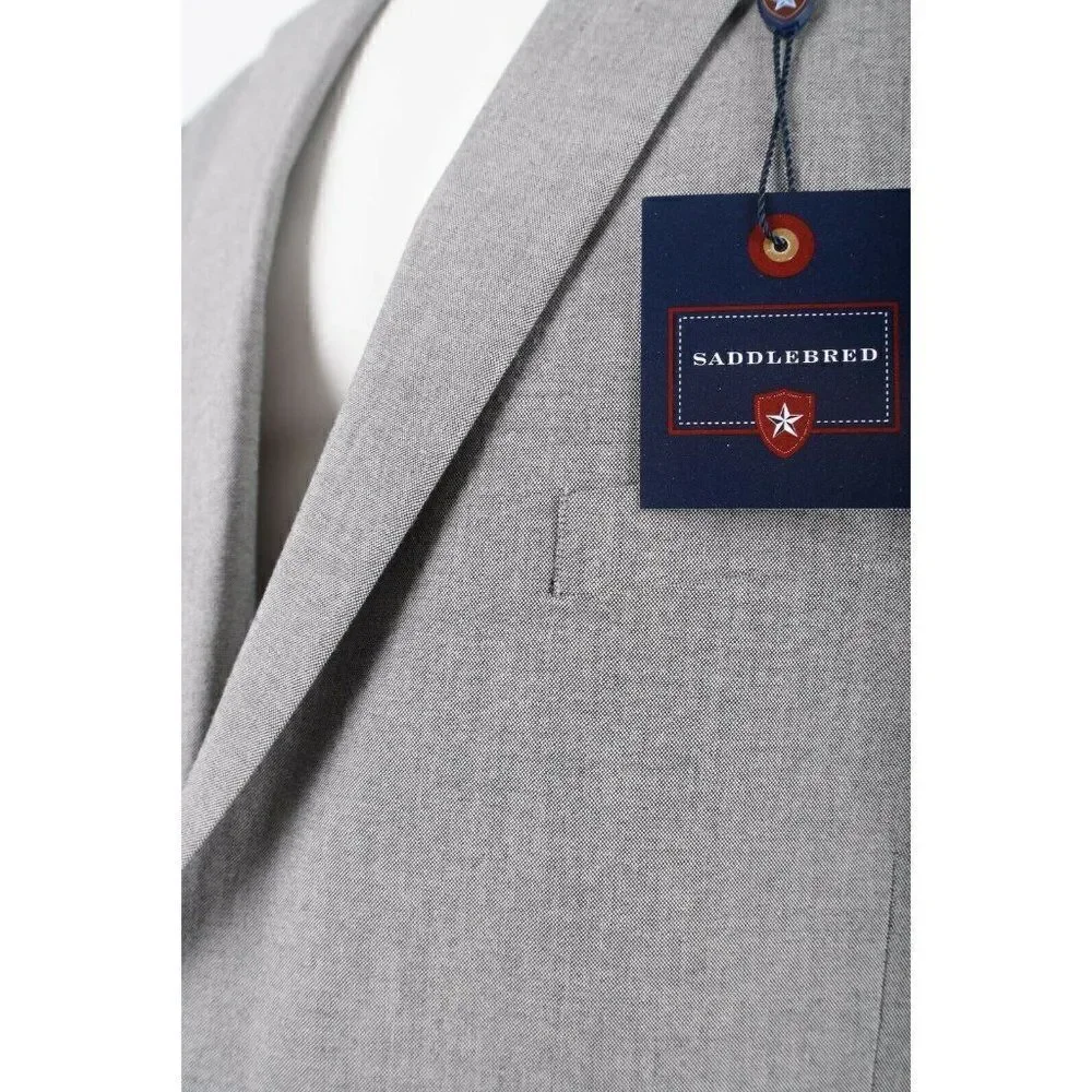 Saddlebred Mens Suit Jacket Blazer Sport Coat Sz 43 Gray Cotton NWT